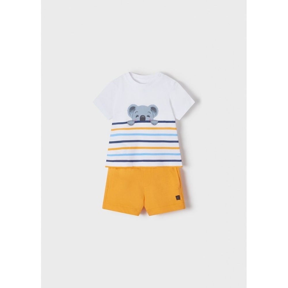 Size 24 months Mayoral Striped Koala Set in White and Yellow